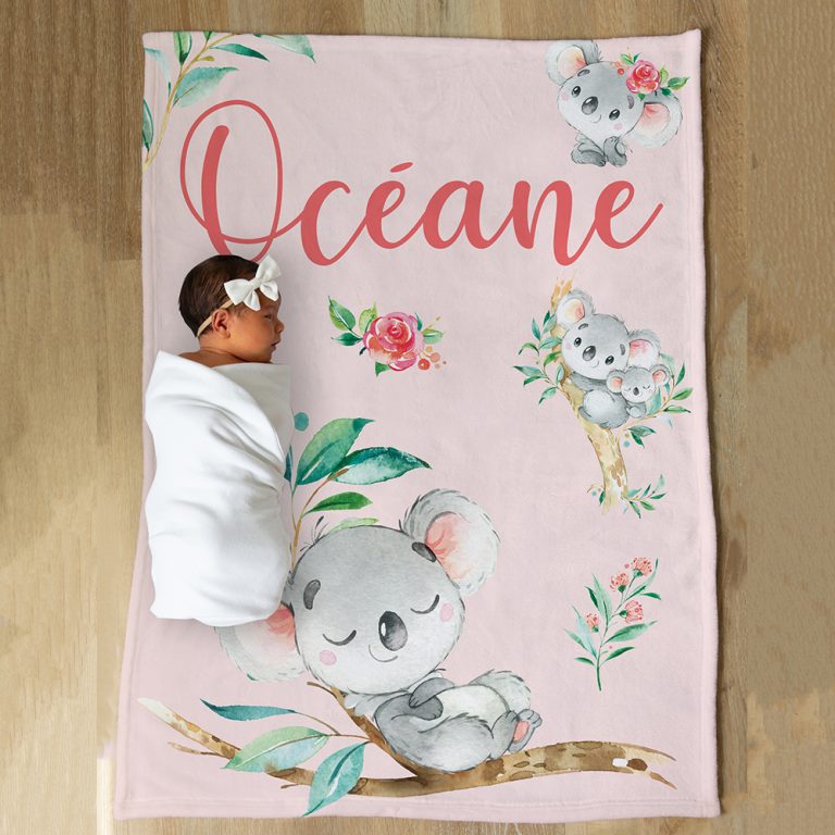 Couverture En Minky Personnalis E Koalas Na Lie