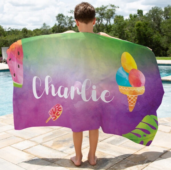 serviette de piscine personnalisée avec prénom