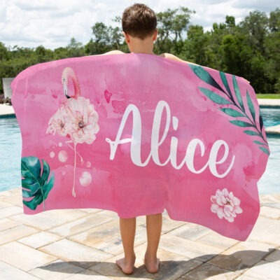 serviette de plage personnalisée avec prénom