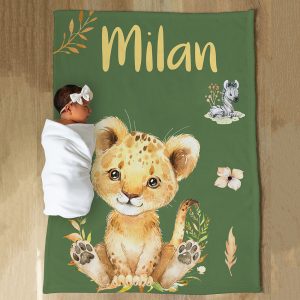 couverture en squish personnalisée - lions - Naélie