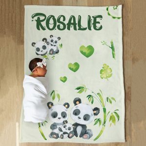 doudou personnalisée avec prénom bébé - Pandas - Naélie