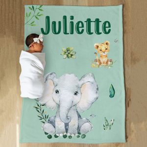 doudou personnalisée avec prénom - Éléphant - Naélie