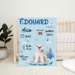 couverture personnalisée pour bébé - Arctique - Naélie