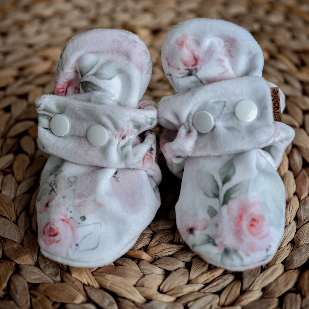 Pantoufles douces pour bébé- Douces fleurs - Naélie