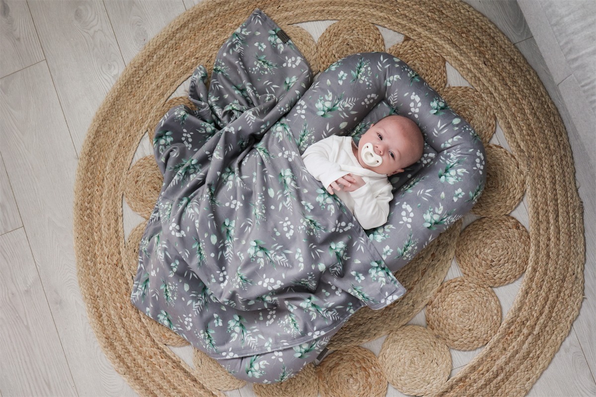 Coussin enfant - oreiller bébé avec oreilles d'ourson - Eucalyptus
