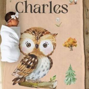 doudou personnalisée pour bébé prénom - Hibou - Naélie