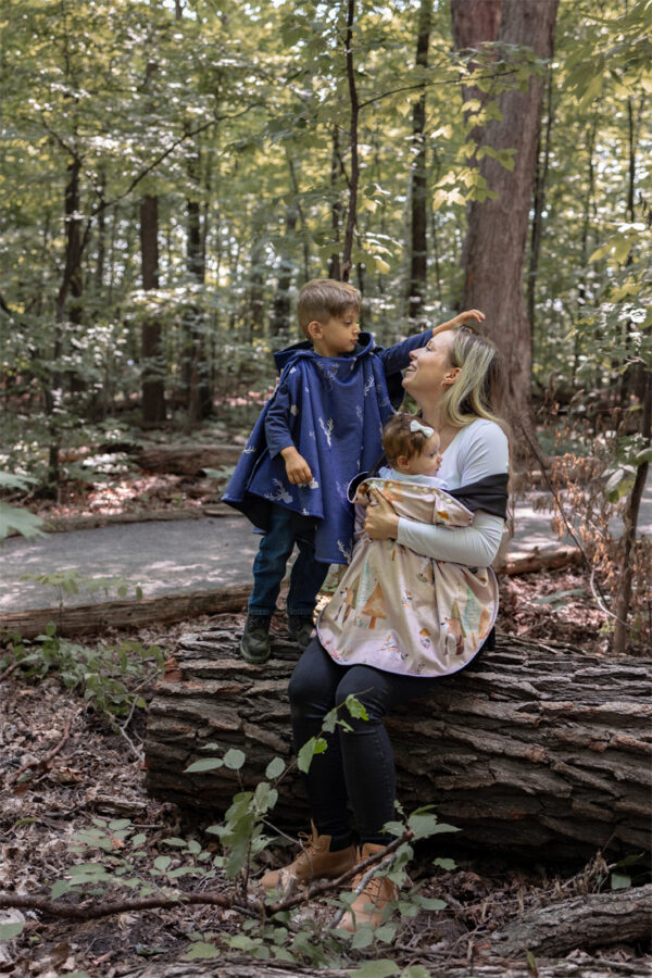 Poncho pour l’auto – Cerfs Animaux de la forêt beige – Portage – Naélie